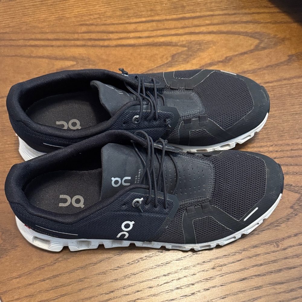 On Running Black and White Athletic Shoes